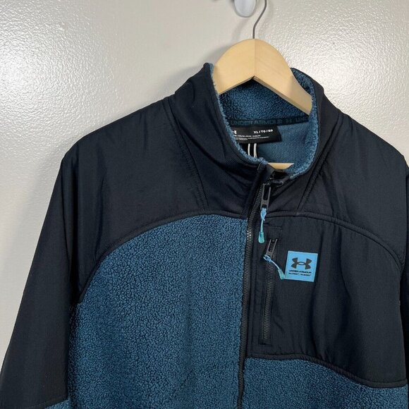 Under Armour Mens Mission Boucle Sherpa Swacket Jacket Size XL UA Full Zip Blue - Picture 5 of 11